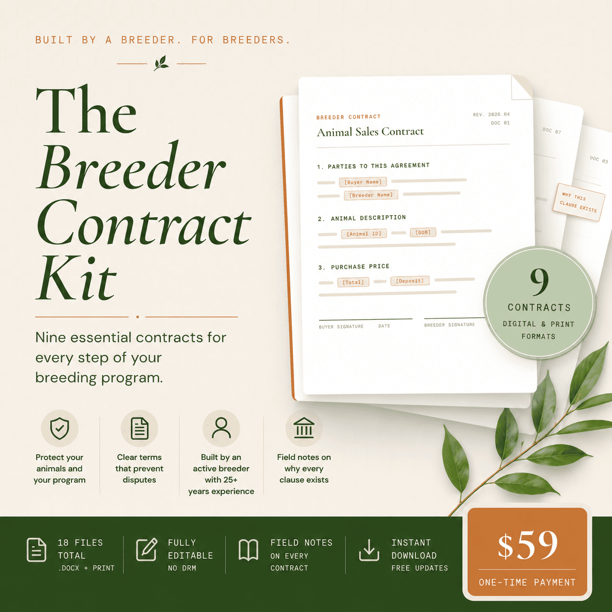 The Breeder Contract Kit product preview